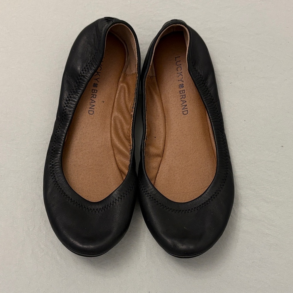 Lucky Brand Women's Black Leather Flats
